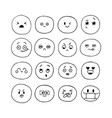 emoji icons happy hand drawn funny smiley faces vector image