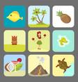 hawaii icons dancer woman tiki gods totem pole vector image vector image