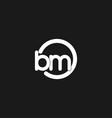 initials bm logo monogram with simple circles vector image