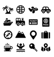 travel icons set vector image