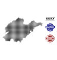 welcome collage of halftone map shandong vector image