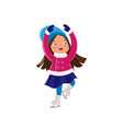 cute teen girl figure ice skating at winter vector image
