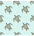 entangle tribal stylized turtle seamless pattern vector image