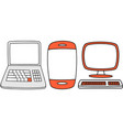 set of different electronic devices gadgets vector image