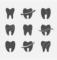 teeth icon set vector image