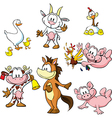 farm animals - funny cartoon vector image