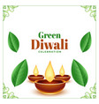 green diwali event background with oil lamp vector image vector image