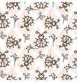 ladybug and line pink leaves on white seamless vector image