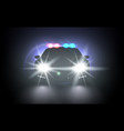 police car with flashing light realistic vector image