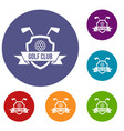 golf club emblem icons set vector image