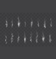 set of realistic white smoke steam waves from vector image