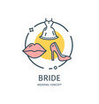 wedding day thin line icon concept vector image