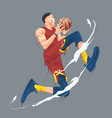 basketball player jumping and shot vector image