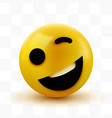 emoji yellow winking face funny cartoon emoticon vector image