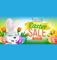 happy easter sale web banner or flier template vector image