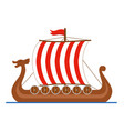 viking ship drakkar logo colored isolated vector image vector image