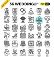 wedding love icons vector image