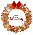 gingerbread wreath vector image