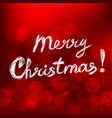 merry christmas card with text on red background vector image vector image