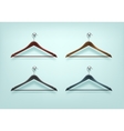 set of clothes wooden plastic black brown hangers vector image