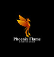 logo phoenix flame gradient colorful style vector image vector image