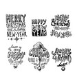merry christmas and a happy new year vector image