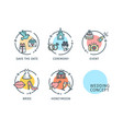 wedding ceremony concept thin line icons labels vector image