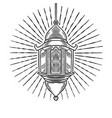 hand drawn old vintage arabic lamp ornament vector image