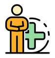 human medical care icon color outline vector image vector image