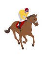 jockey riding race horse vector image vector image