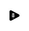 play podcast or radio logo with retro microphone vector image
