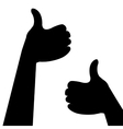 silhouette two hands like isolated vector image