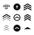 swipe up set buttons for social media black vector image