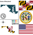 map of maryland vector image
