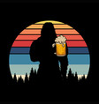 bigfoot silhouette beer retro vector image vector image