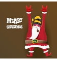biker santa claus with smoking pipe vector image