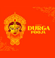 realistic durga pooja indian festival wishes card vector image vector image