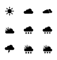 black weather icon set vector image vector image
