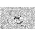doodles cartoon set music objects vector image vector image