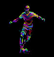 footballer with ball abstract multi-colored vector image