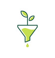 funneling growth leaf organic logo icon vector image