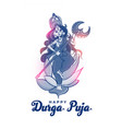 hindu traditional durga puja festival event card vector image vector image
