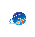 plane fly cloud aero logo vector image