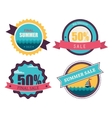 set of four retro labels for summer sale vector image