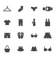 black clothes icons set vector image