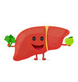 strong healthy happy liver character vector image vector image