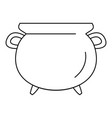 vintage cauldron icon outline style vector image