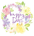 watercolor greeting card flowers vector image