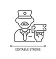 ticket inspector linear icon vector image vector image
