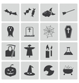 black halloween icons set vector image